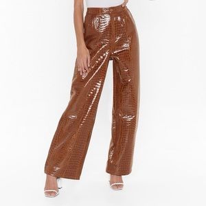 Croc Me Now Vinyl Wide-Leg Pants